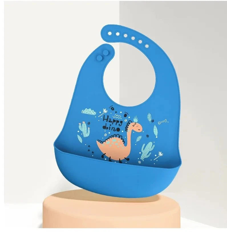 Waterproof Adjustable Silicone Baby Bib Dinosaurnull