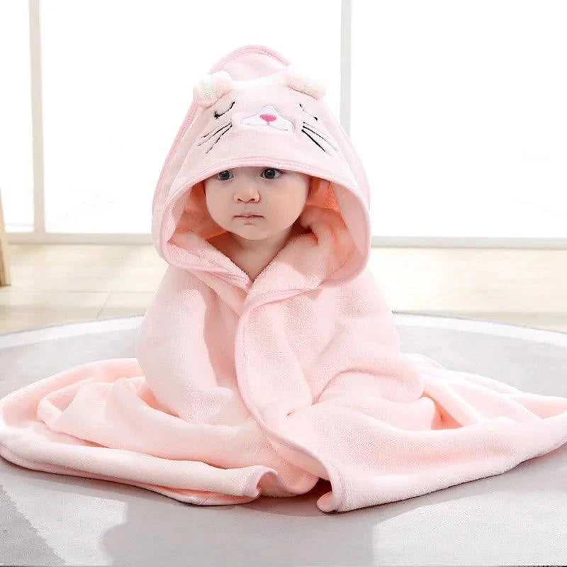 Soft Hooded Baby Bath Towelnull