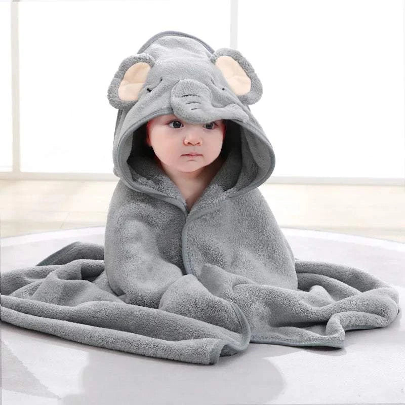 Soft Hooded Baby Bath Towelnull