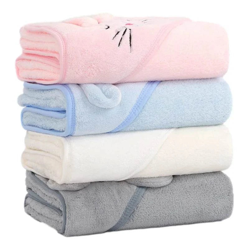 Soft Hooded Baby Bath Towelnull