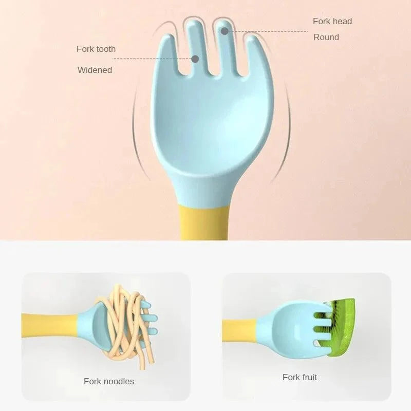 Bendable Twist Baby Fork Spoon Setnull