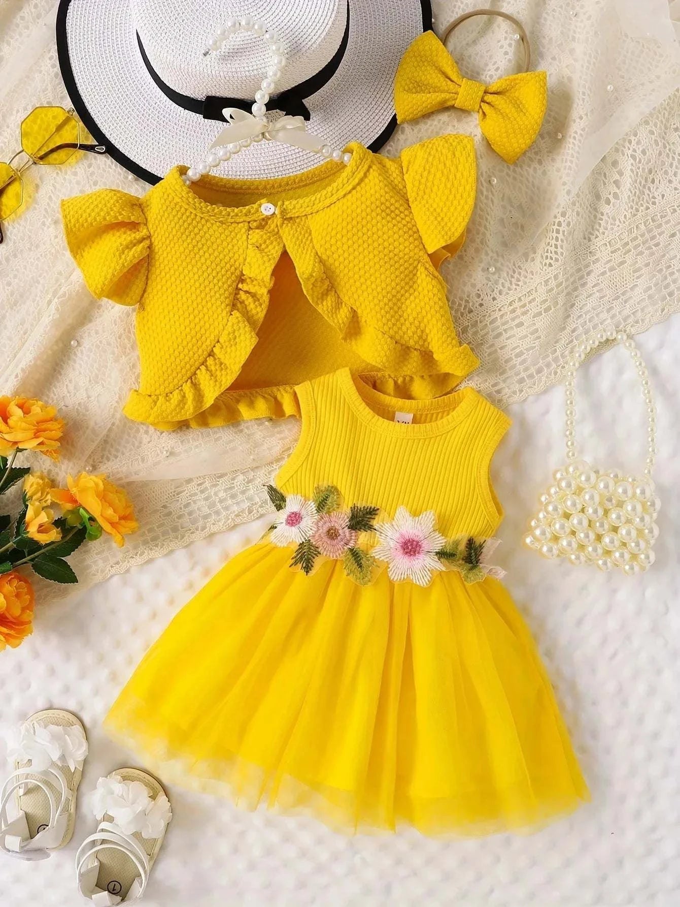 Baby Summer Waist Flower Vest Dressnull