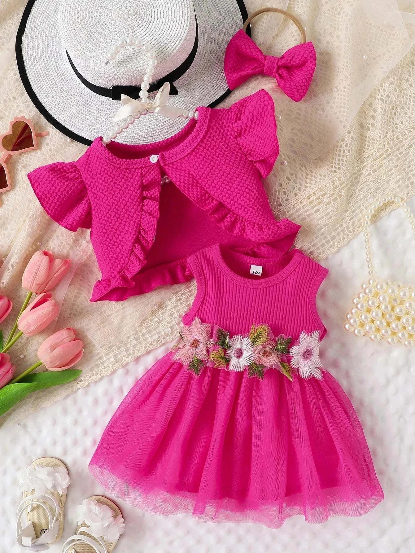 Baby Summer Waist Flower Vest Dressnull