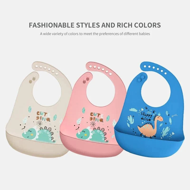 Waterproof Adjustable Silicone Baby Bib Dinosaurnull