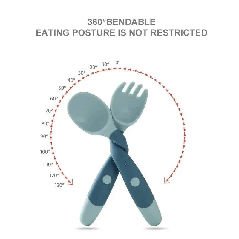 Bendable Twist Baby Fork Spoon Setnull
