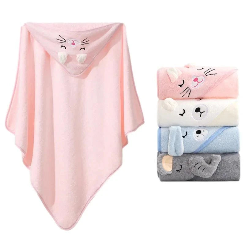 Soft Hooded Baby Bath Towelnull
