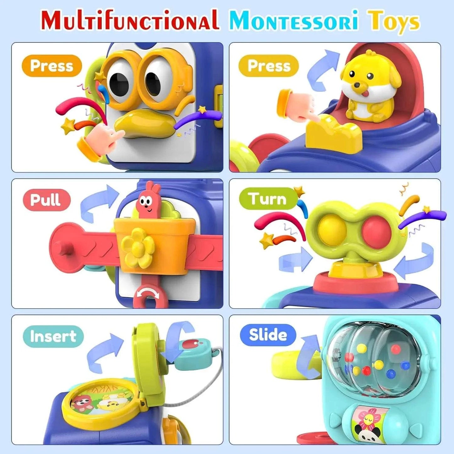 Montessori Baby Busy Board Cube Educational Sensory Toynull