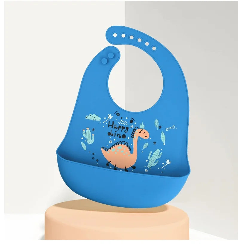 Waterproof Adjustable Silicone Baby Bib Dinosaur