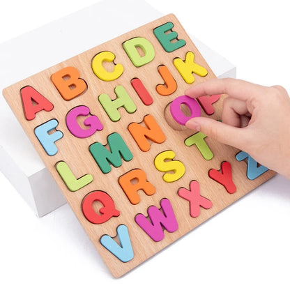 Colorful Alphabet & Number Wooden Puzzle