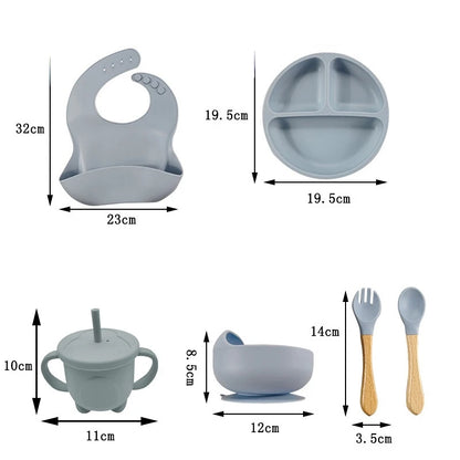 6/8-Piece Silicone Children's Dishes Set