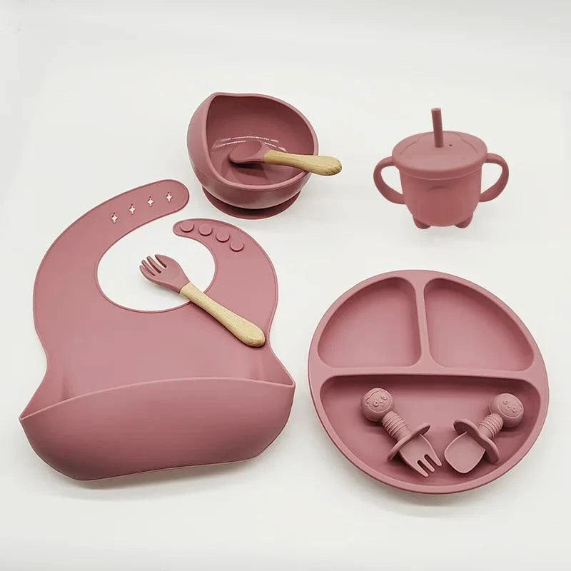 6/8-Piece Silicone Children's Dishes Set