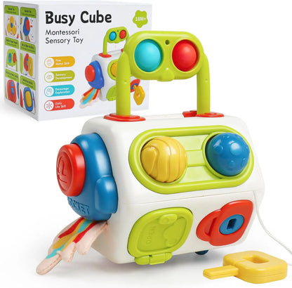 Montessori Baby Busy Board Cube Educational Sensory Toy