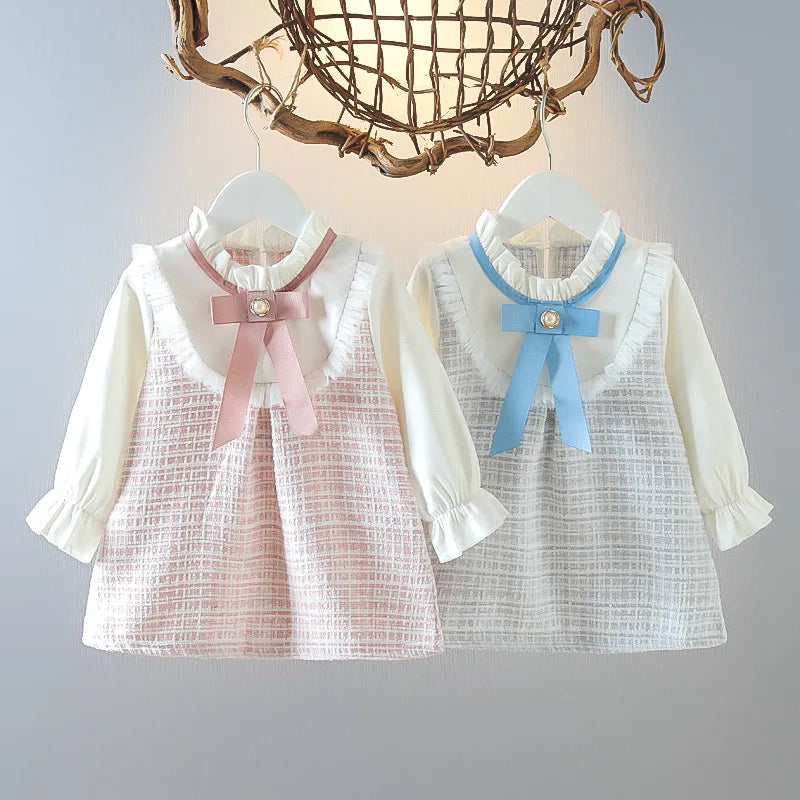 Girls’ Long Sleeve Bow Dress