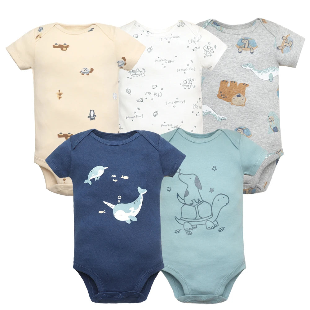 5-Pack Newborn Cotton Bodysuits