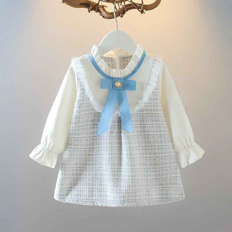 Girls’ Long Sleeve Bow Dress