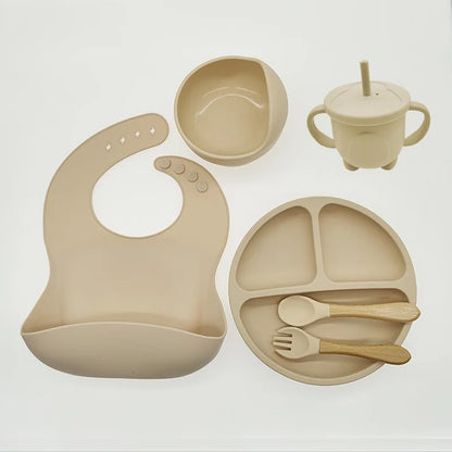 6/8-Piece Silicone Children's Dishes Set