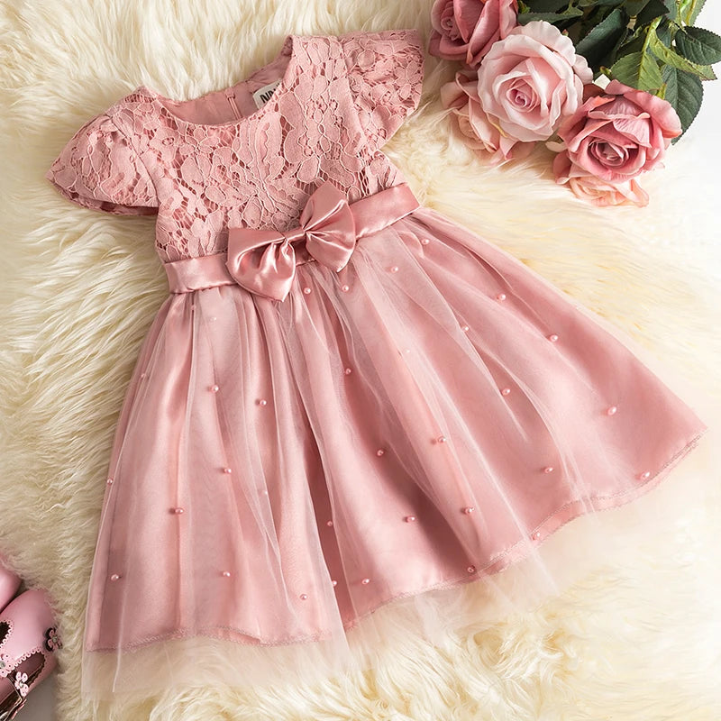 Toddler Girls’ Bow Baptism Dress