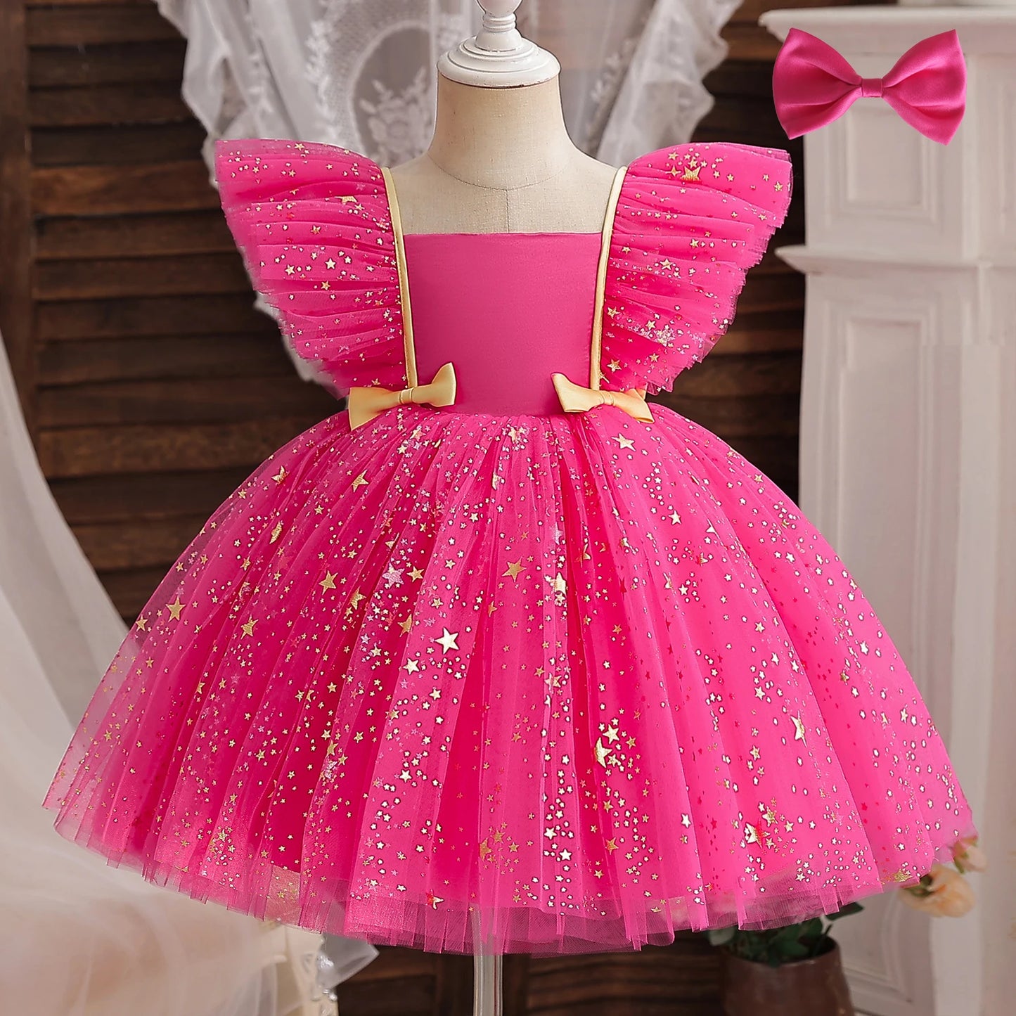 Toddler Girls’ Bow Baptism Dress