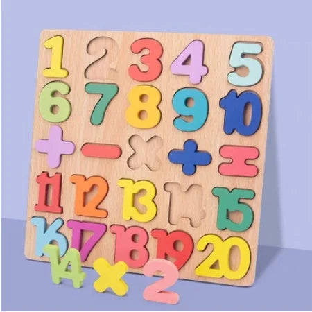 Colorful Alphabet & Number Wooden Puzzle