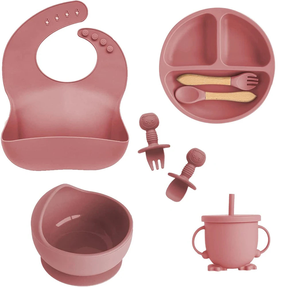 6/8-Piece Silicone Children's Dishes Set