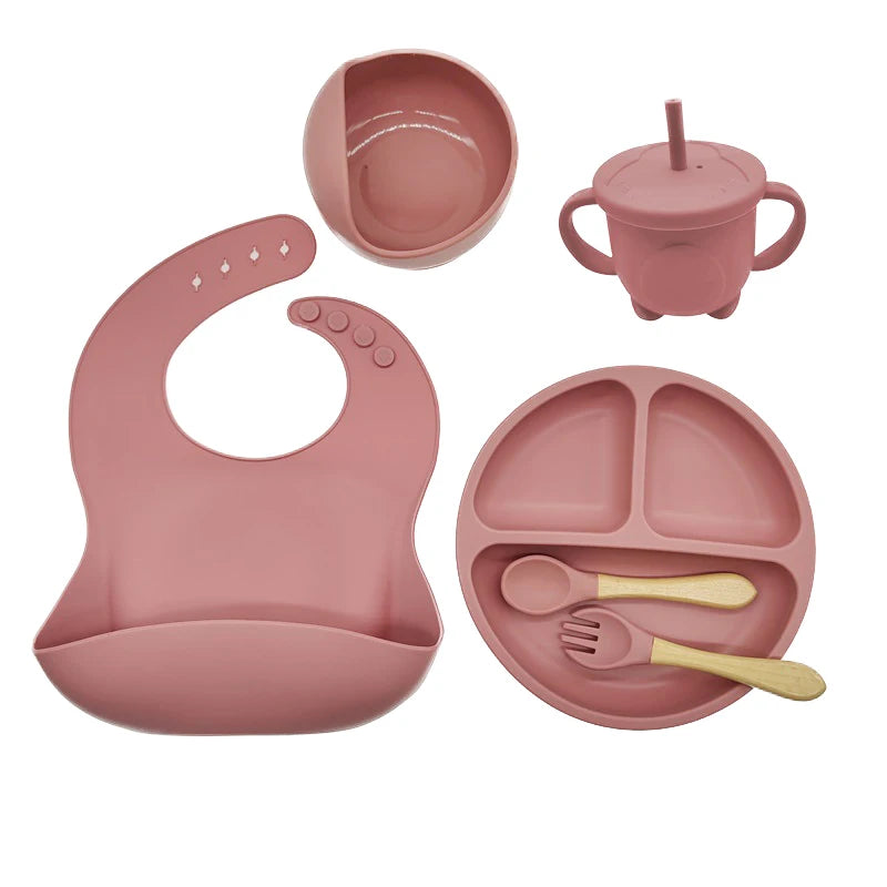 6/8-Piece Silicone Children's Dishes Set