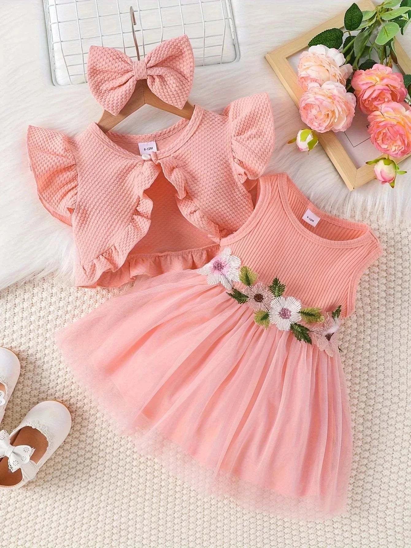 Baby Summer Waist Flower Vest Dress